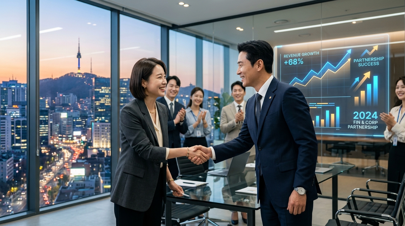 정평세무컨설팅 기장 영업 파트너 제휴 성공 및 실적 성장 (AI 생성 이미지)